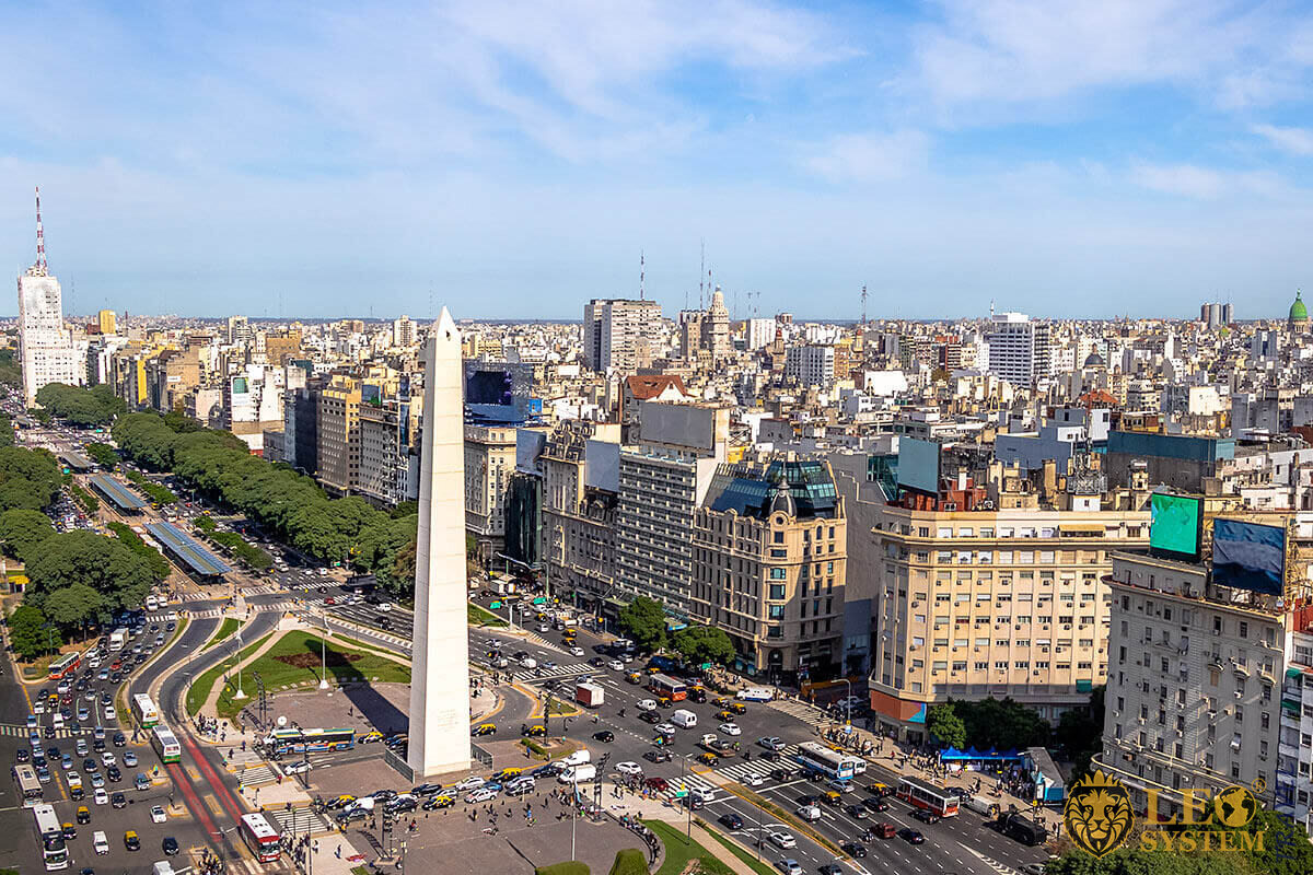 View of the central square of Argentina, Buenos Aires