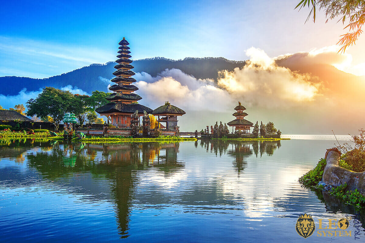 Landscape of the island of Bali in Indonesia near the Pacific ocean
