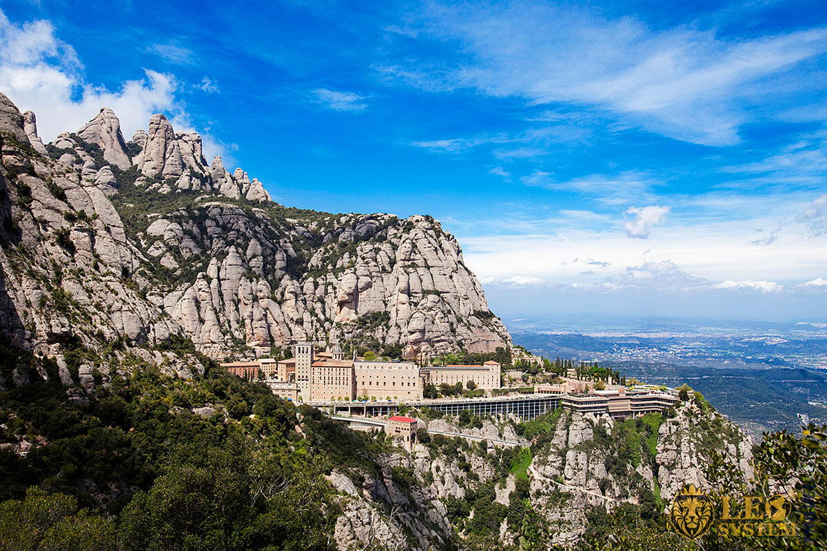 View of the famous Mount Montserrat