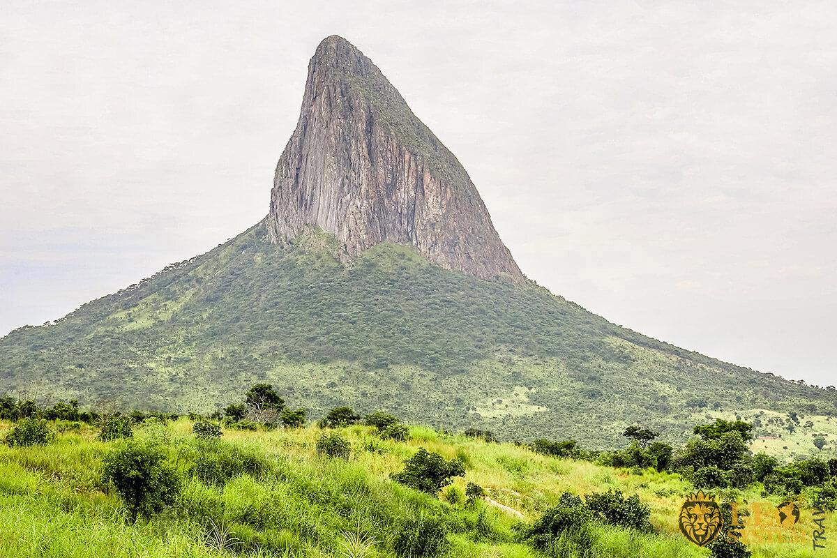 View of the magnificent Morro Lubiri Mountain, city of Huambo, Angola