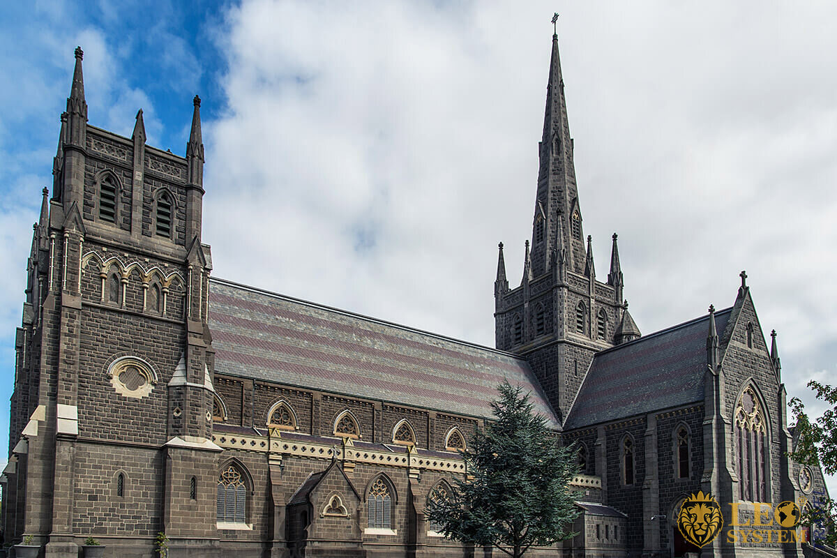 Image of Saint Mary of the Angels Basilica in city of Geelong, Australia