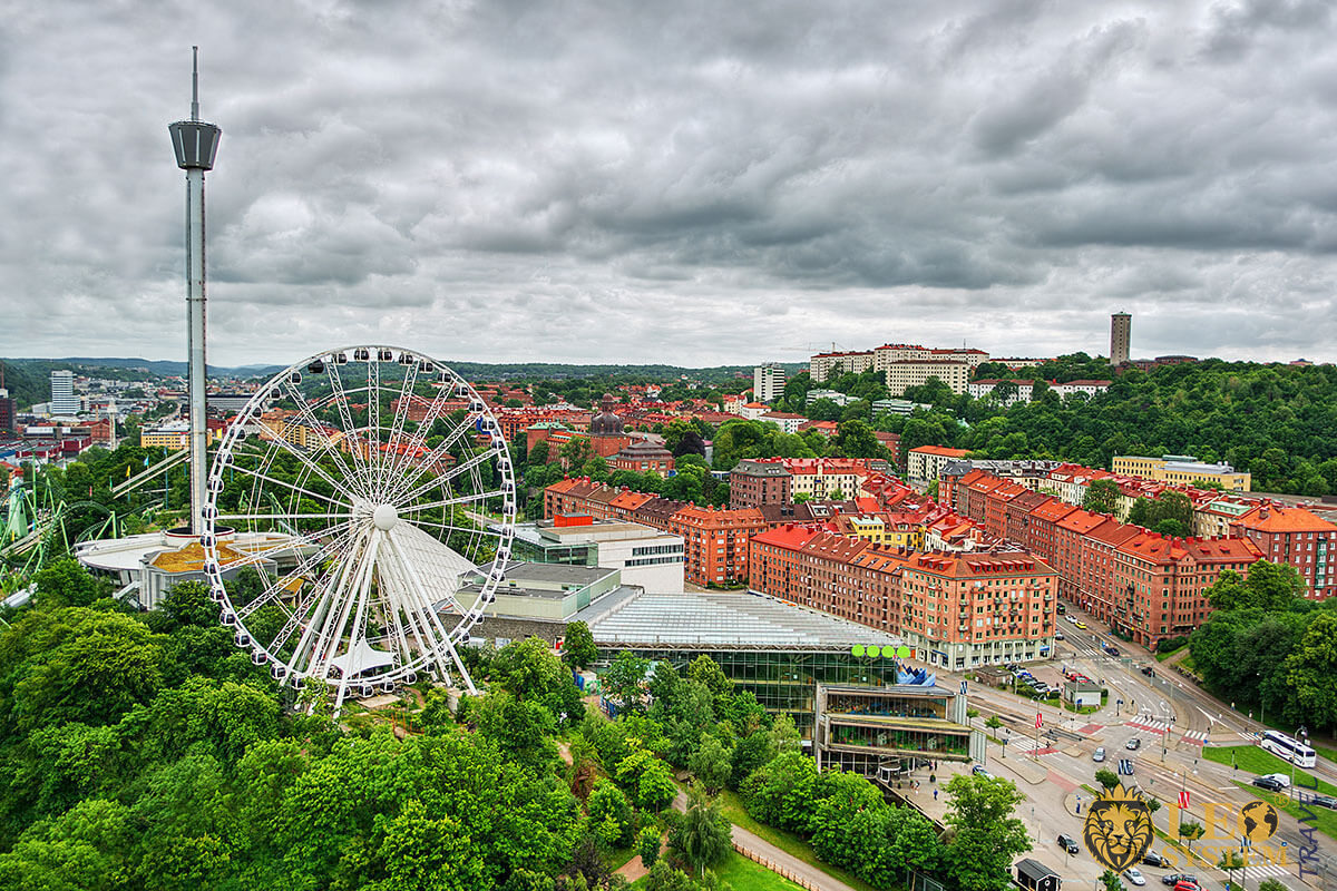 Panoramic view of the city of Gothenburg, Sweden