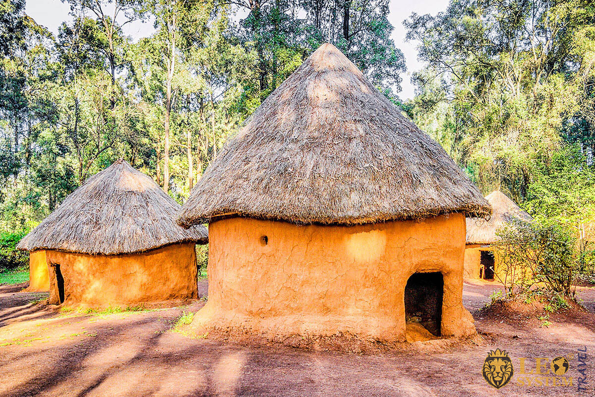 Image of a traditional tribal hut, continent Africa
