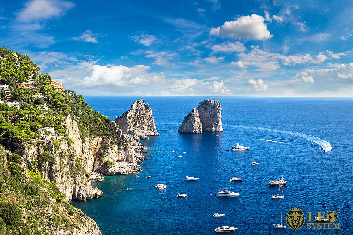 Magnificent view of the island of Capri, Italy