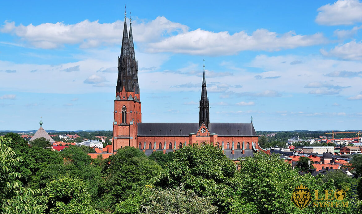 Panoramic view of the Uppsala Cathedral, Sweden