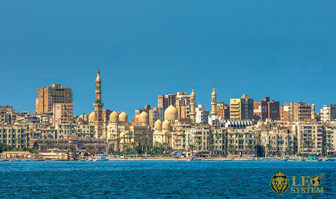 Magnificent views of the city and the sea in Alexandria, Egypt