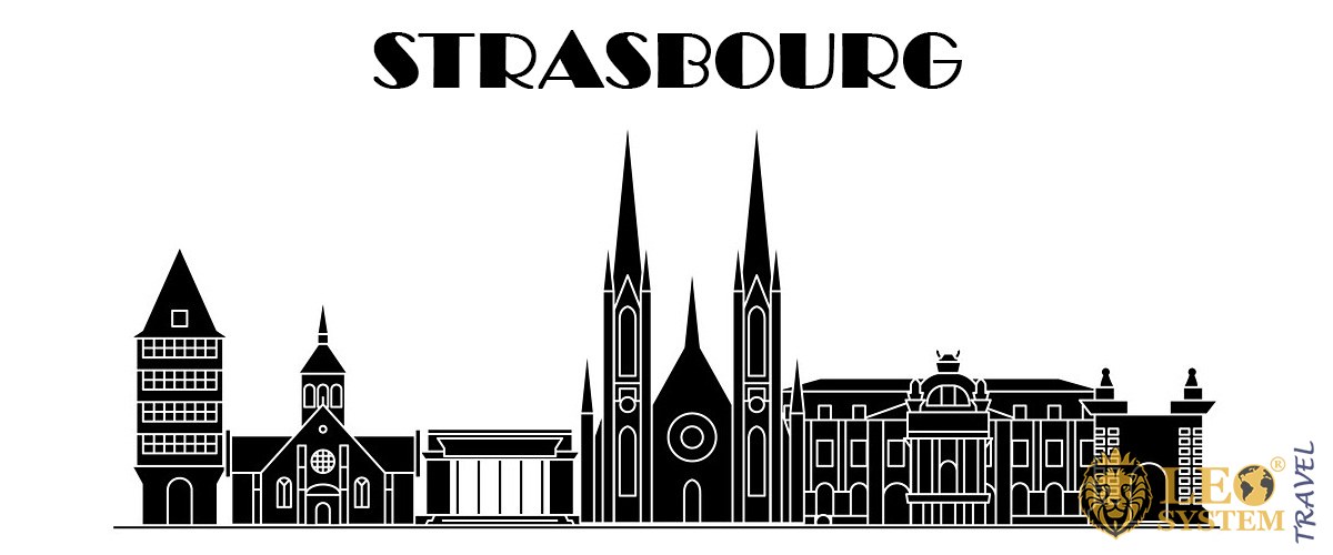 Schematic representation of the sights of the city of Strasbourg