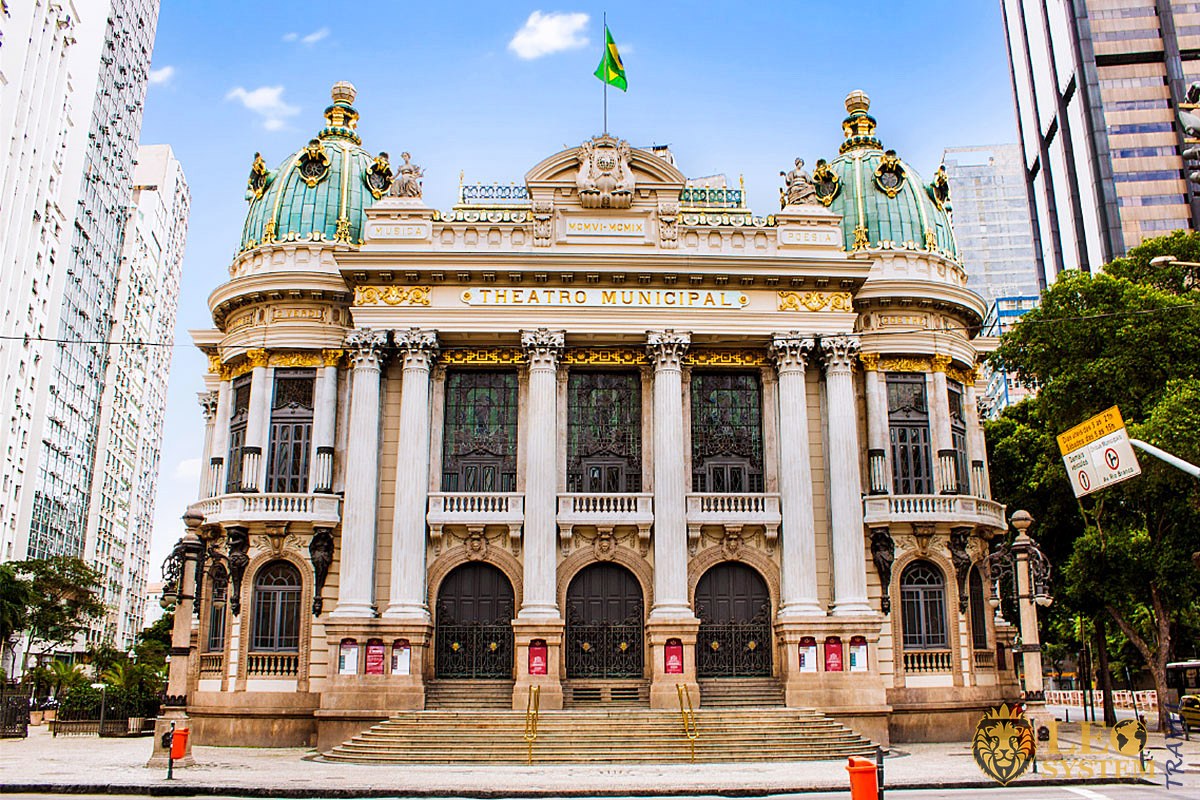 Facade of the Municipal Theater, Rio de Janeiro, Brazil