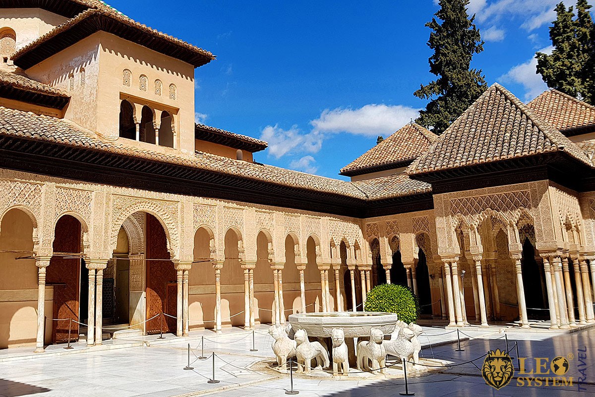 View of the historical Palace of the Lions, Granada, Spain
