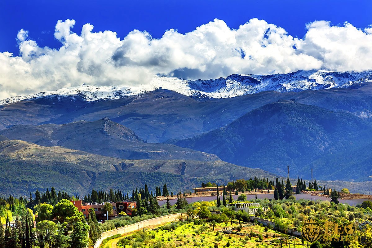 Beautiful view of the Sierra Nevada Mountains, Granada, Spain