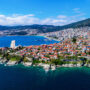 Magnificent aerial view of Kavala City, Greece