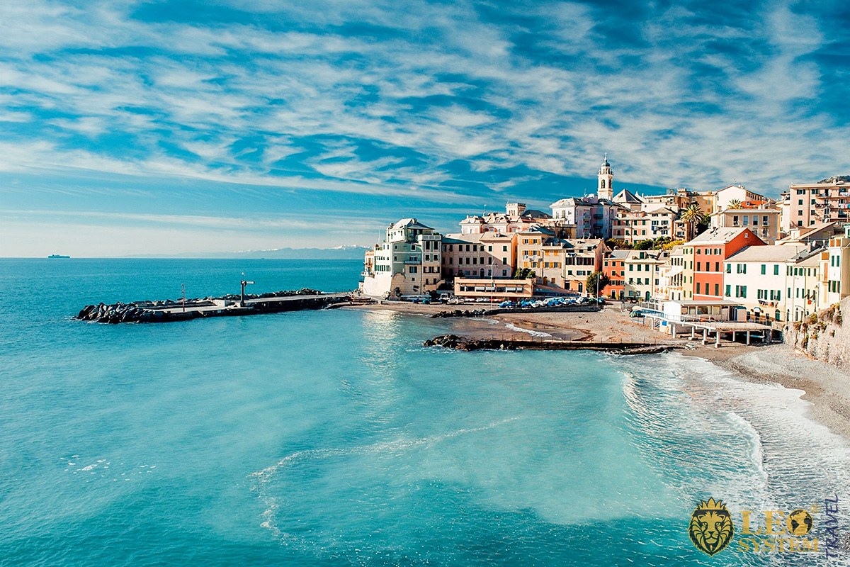 View of the old fishing village of Bogliasco, Genoa, Italy