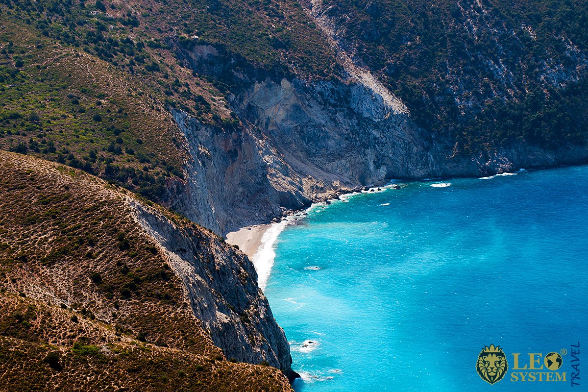 Breathtaking aerial view of the beach, Island of Kefalonia