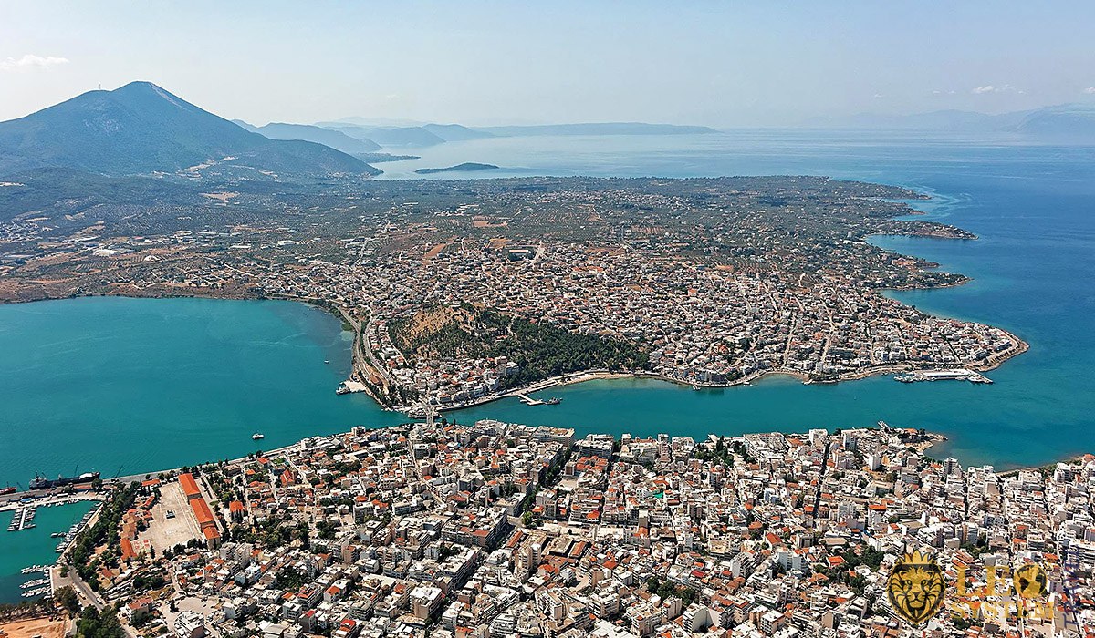 Aerial view on the Island of Euboea, Greece
