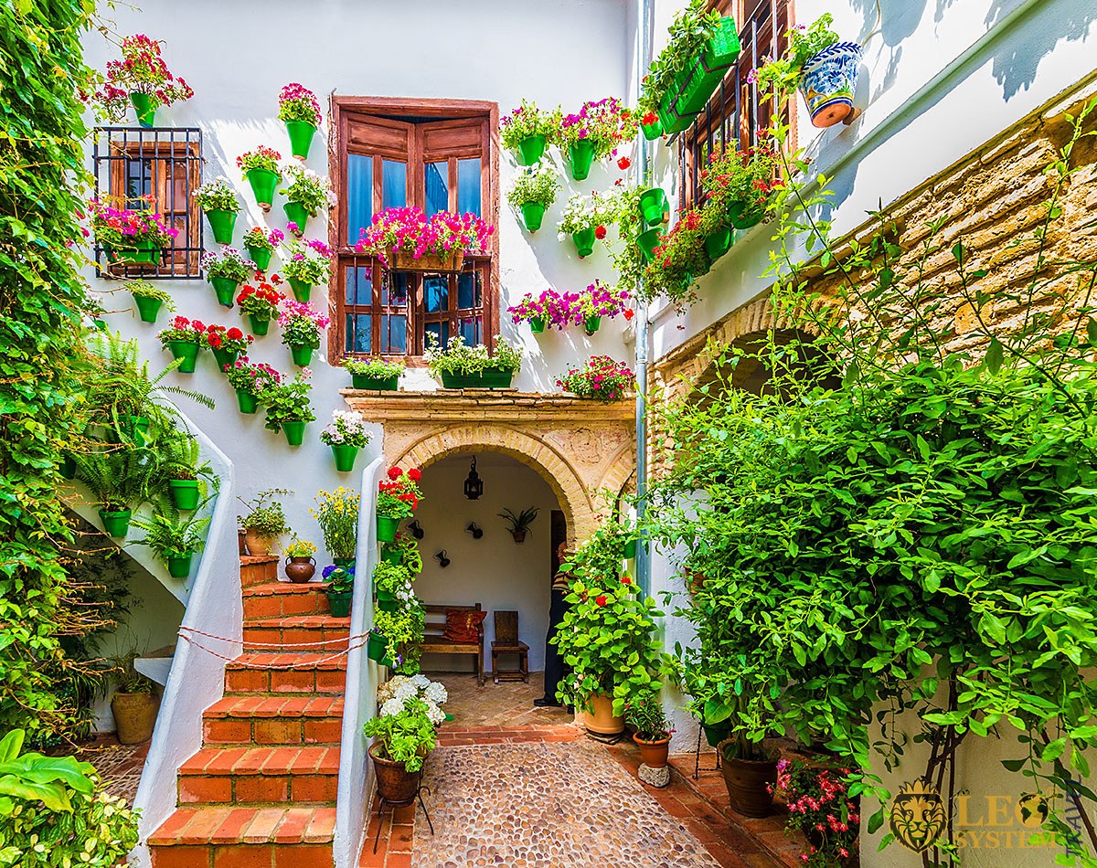 View of the architecture of a house in the city of Cordoba, Spain